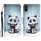 Colored Drawing Leather Phone Case – Card Slot, Leather, TPU, For iPhone XS Max