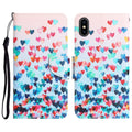 Colored Drawing Leather Phone Case, For iPhone X For iPhone X Heart