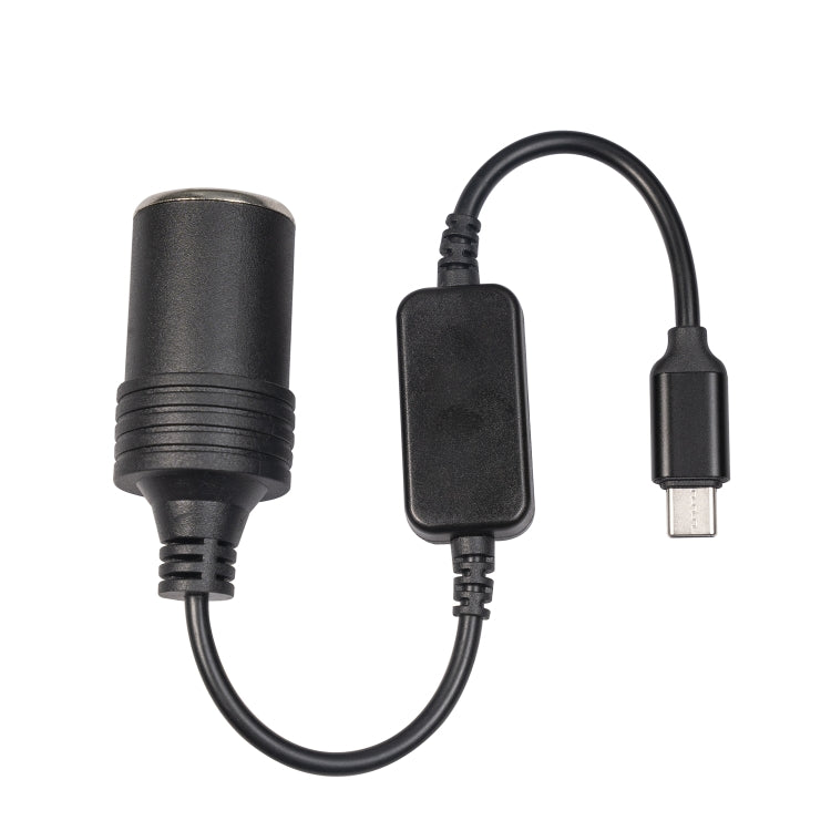 3710-03 30cm Type-C 5V to 12V Car Cigarette Lighter Socket Boost Power Adapter Cable, 30cm Type-C 30cm Type-C
