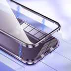 Magnetic Double-buckle HD Tempered Glass Phone Case, For iPhone 14 Pro Max, For iPhone 14 Pro, For iPhone 14, For iPhone 14 Plus
