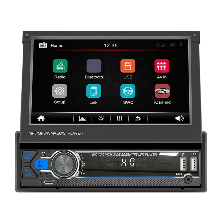 9901 7 inch Car Retractable MP5 Player Supports FM & Mobile Phone Internet, 9901 9901