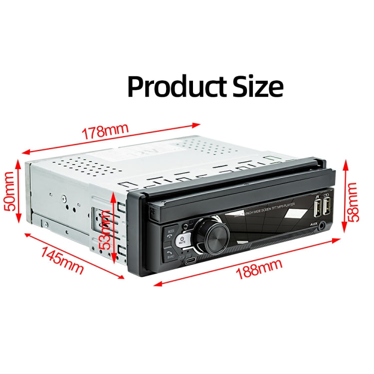 9901 7 inch Car Retractable MP5 Player Supports FM & Mobile Phone Internet, 9901