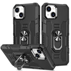 Ring Holder Armor Hybrid Phone Case, For iPhone 13, For iPhone 13 Pro Max, For iPhone 12 / 12 Pro, For iPhone 12 Pro Max For iPhone 13 Black