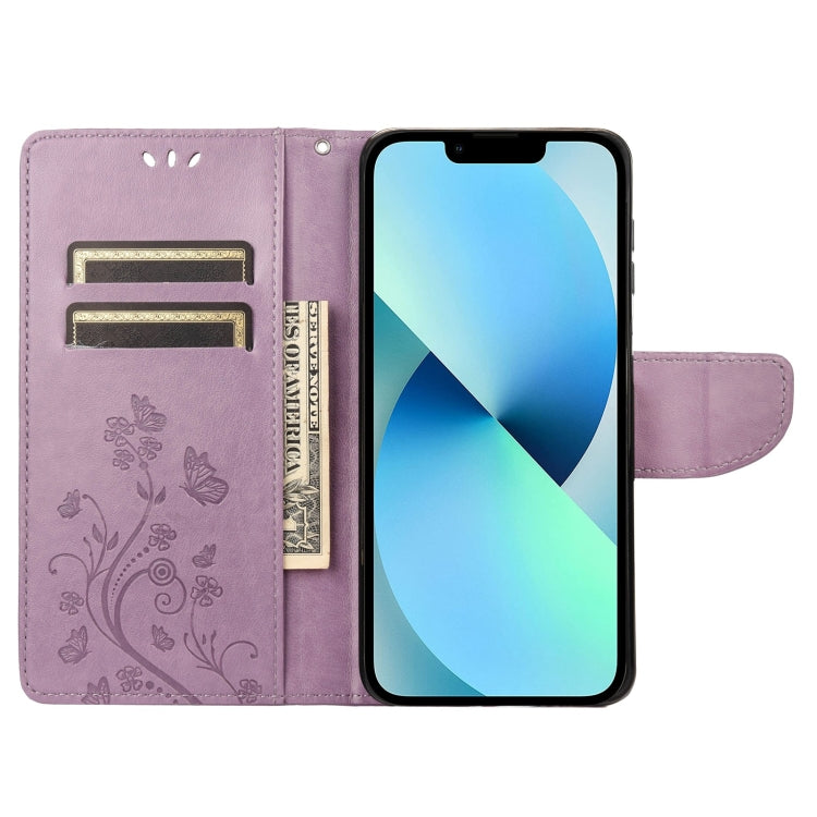 Butterfly Flower Pattern Flip Leather Phone Case – Lanyard, Card Slot, Flip, For iPhone 14, For iPhone 14 Plus, For iPhone 14 Pro