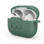 Earphone Silicone PC Protective Case with Switch Button and Buckle, For AirPods Pro 2 For AirPods Pro 2 Green