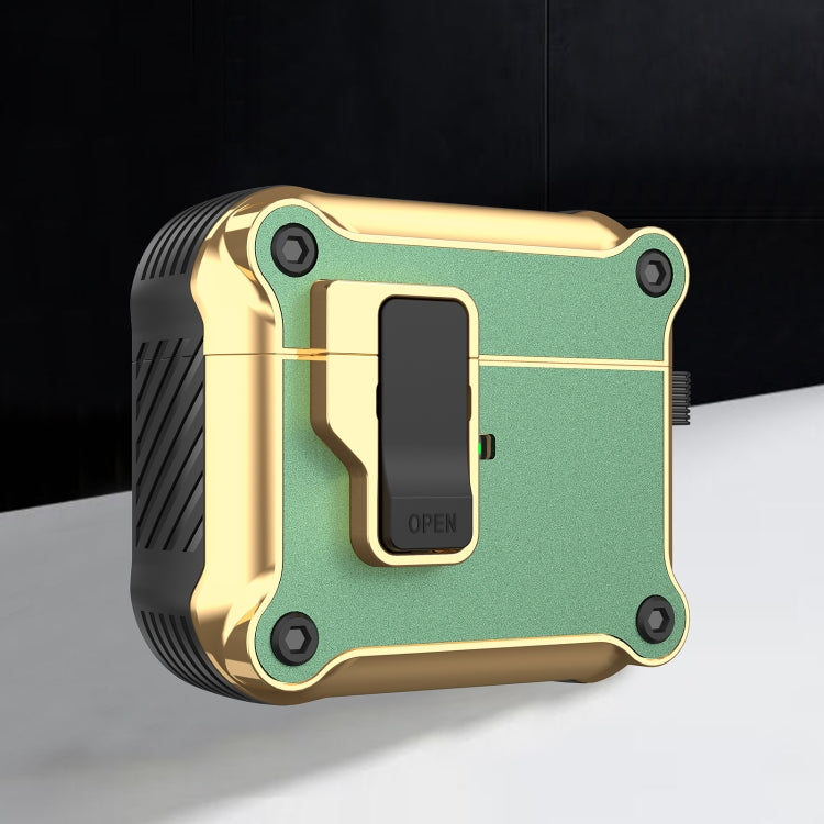 Wireless Earphone Eagle Electroplating Protective Case with Hook – Magnetic, TPU, Electroplating, For AirPods 1 / 2, For AirPods 3 For AirPods 3 Green