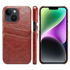 Fierre Shann Retro Oil Wax Texture PU Leather Case with Card Slots, For iPhone 14, For iPhone 14 Plus, For iPhone 14 Pro, For iPhone 14 Pro Max