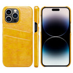Fierre Shann Retro Oil Wax Texture PU Leather Case with Card Slots, For iPhone 14, For iPhone 14 Plus, For iPhone 14 Pro, For iPhone 14 Pro Max