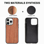 TPU + Solid Wood Phone Case, For iPhone 14 Pro Max
