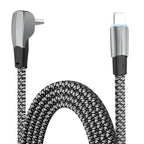 3A USB-C/Type-C to 8 Pin Elbow Fast Charge Data Cable, 3A Type-C to 8 Pin 1.2m, 3A Type-C to 8 Pin 2m 3A Type-C to 8 Pin 1.2m