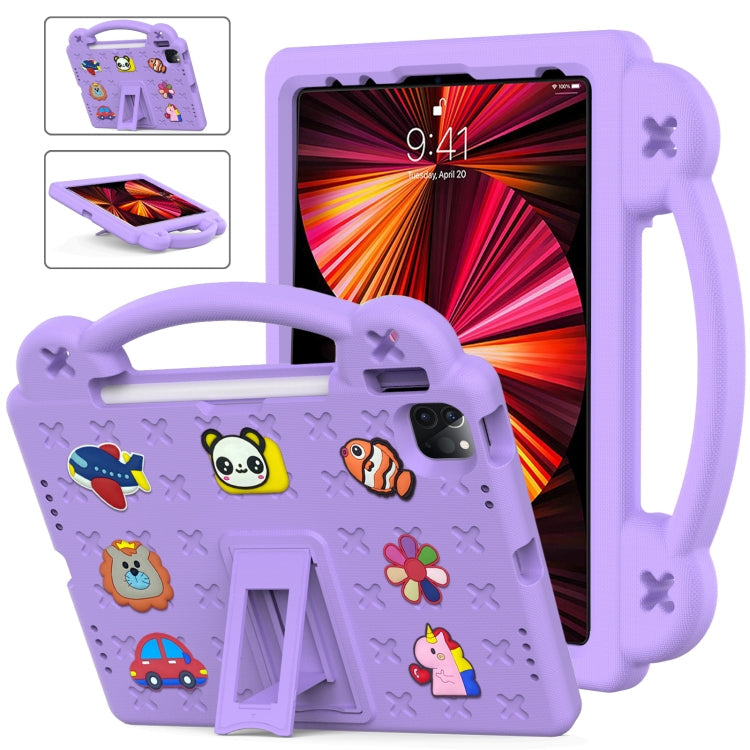 Handle Kickstand Children EVA Shockproof Tablet Case – Shockproof, Kickstand, For iPad mini 1 / 2 / 3 / 4 / 5, For iPad Air / Air 2 / iPad 5 / 6 / Pro 9.7, For iPad Pro 11 2018 / 2020 / 2021, For iPad Air 2020 / 2022 10.9 For iPad Pro 11 2018 2020 2021 Light Purple