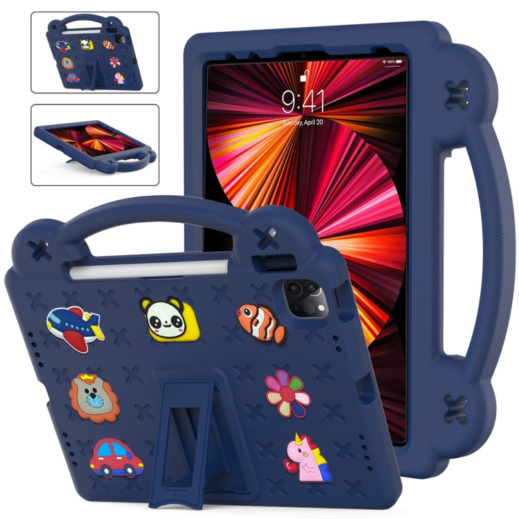 Handle Kickstand Children EVA Shockproof Tablet Case – Shockproof, Kickstand, For iPad mini 1 / 2 / 3 / 4 / 5, For iPad Air / Air 2 / iPad 5 / 6 / Pro 9.7, For iPad Pro 11 2018 / 2020 / 2021, For iPad Air 2020 / 2022 10.9 For iPad Pro 11 2018 2020 2021 Navy Blue