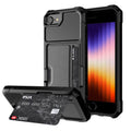 ZM02 Card Slot Holder Phone Case, For iPhone SE 2022 / SE 2020 / 8 / 7, For iPhone 8 Plus / 7 Plus, For iPhone XS / X, For iPhone XR, For iPhone XS Max, For iPhone 11, For iPhone 11 Pro, For iPhone 11 Pro Max For iPhone SE 2022 SE 2020 8 7 Black
