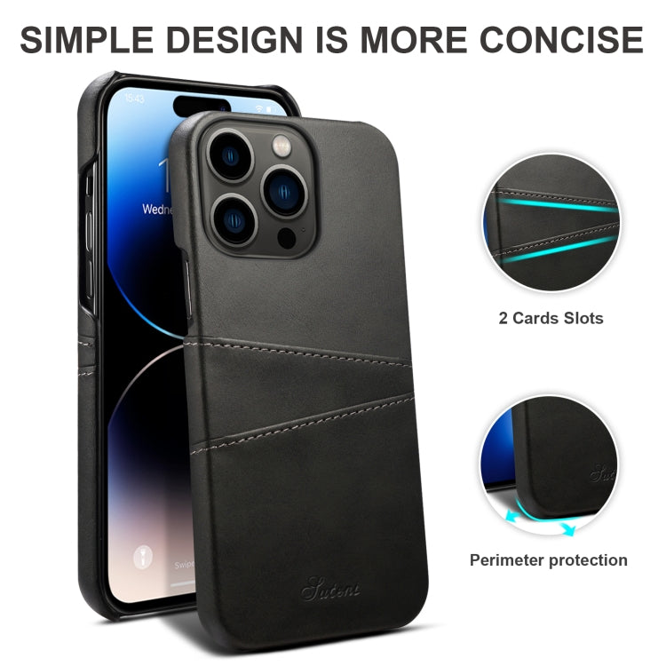 Suteni Calf Texture Card Slots Phone Case, For iPhone 14 Pro Max