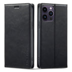 LC.IMEEKE RFID Anti-theft Leather Phone Case, For iPhone 14 Pro, For iPhone 14 Pro Max, For iPhone 12 Pro/12, For iPhone 12 Pro Max, For Samsung Galaxy A53 5G For iPhone 14 Pro Black