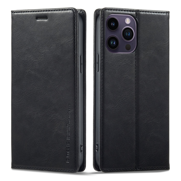 LC.IMEEKE RFID Anti-theft Leather Phone Case, For iPhone 14 Pro, For iPhone 14 Pro Max, For iPhone 12 Pro/12, For iPhone 12 Pro Max, For Samsung Galaxy A53 5G For iPhone 14 Pro Black