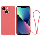 Silicone Phone Case with Wrist Strap, For iPhone 13 mini, For iPhone 13 For iPhone 13 mini Orange Red