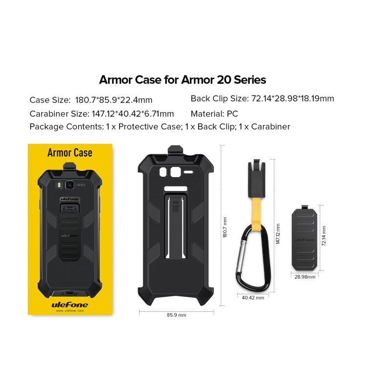 Ulefone Back Clip Phone Case with Carabiner – TPU, For Ulefone Armor 20WT