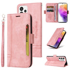 BETOPNICE Dual-side Buckle Leather Phone Case, For Samsung Galaxy A73 5G, For Samsung Galaxy M33 5G, For Samsung Galaxy M52 5G, For Samsung Galaxy M53 5G For Samsung Galaxy A73 5G Pink