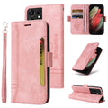 BETOPNICE Dual-side Buckle Leather Phone Case, For Samsung Galaxy S21 Ultra 5G, For Samsung Galaxy S22 5G, For Samsung Galaxy S22+ 5G, For Samsung Galaxy S22 Ultra 5G For Samsung Galaxy S21 Ultra 5G Pink