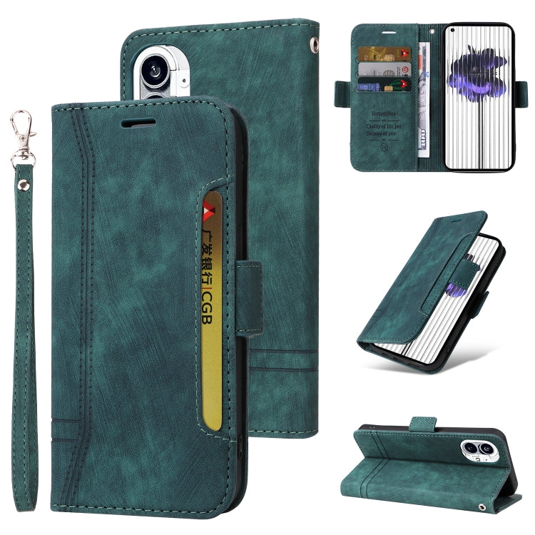 BETOPNICE Dual-side Buckle Leather Phone Case – Wear-resistant, Card Slot, Kickstand, For Huawei nova 9, For Nothing Phone 1, For Nokia G21 For Nothing Phone 1 Green