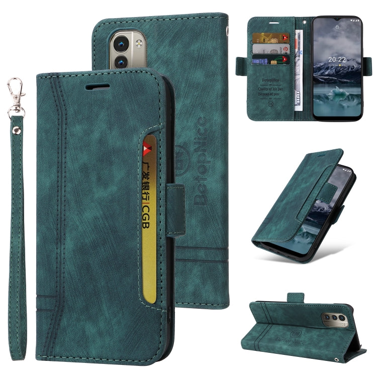 BETOPNICE Dual-side Buckle Leather Phone Case – Wear-resistant, Card Slot, Kickstand, For Huawei nova 9, For Nothing Phone 1, For Nokia G21 For Nokia G21 Green