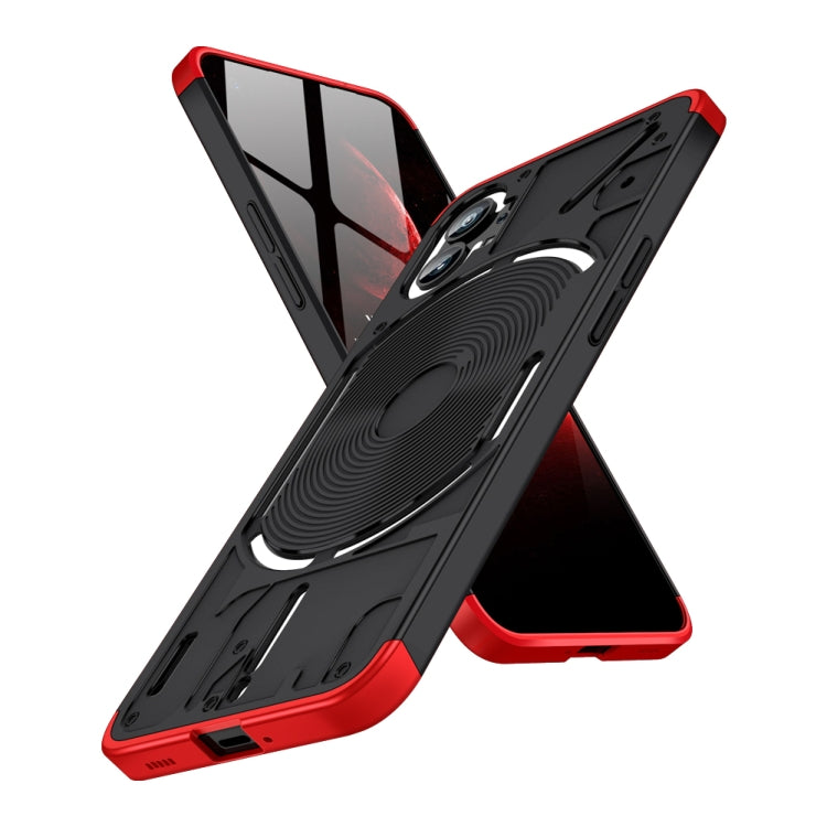 GKK Three Stage Splicing Full Coverage PC Phone Case – Durable Build, Easy to Use, For Nothing Phone 1 For Nothing Phone 1 Black Red