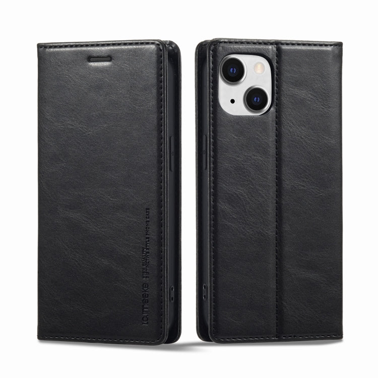 LC.IMEEKE RFID Anti-theft Leather Phone Case, For iPhone 13, For iPhone 13 Mini, For iPhone 14, For iPhone 14 Plus For iPhone 13 Black