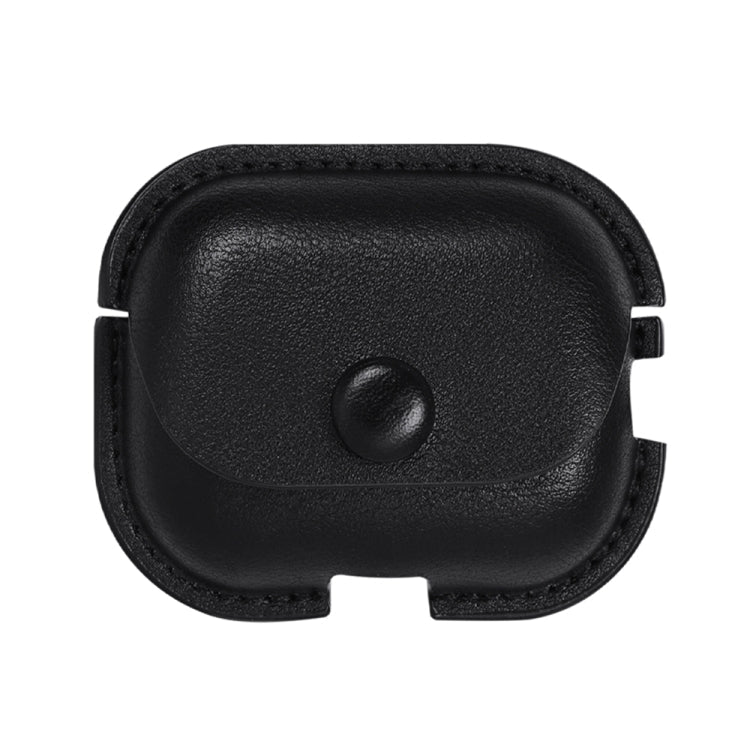 Litchi Texture PU Leather Earphone Protective Case with Hook, For AirPods Pro 2 with Hook For AirPods Pro 2 with Hook Black