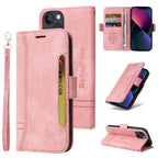 BETOPNICE Dual-side Buckle Leather Phone Case, For iPhone 13 mini, For iPhone 13, For iPhone 13 Pro, For iPhone 13 Pro Max For iPhone 13 mini Pink