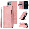 BETOPNICE Dual-side Buckle Leather Phone Case, For iPhone 12 mini, For iPhone 12 / 12 Pro, For iPhone 12 Pro Max, For iPhone 11 For iPhone 12 mini Pink