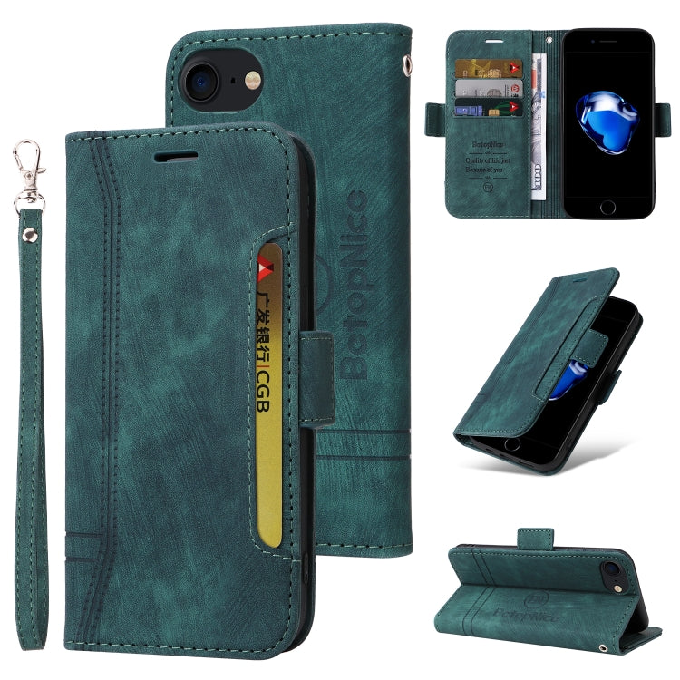 BETOPNICE Dual-side Buckle Leather Phone Case – Wear-resistant, Card Slot, Kickstand, For iPhone XS Max, For iPhone SE 2022 / SE 2020 / 7 / 8, For iPhone 7 Plus / 8 Plus For iPhone SE 2022 SE 2020 7 8 Green