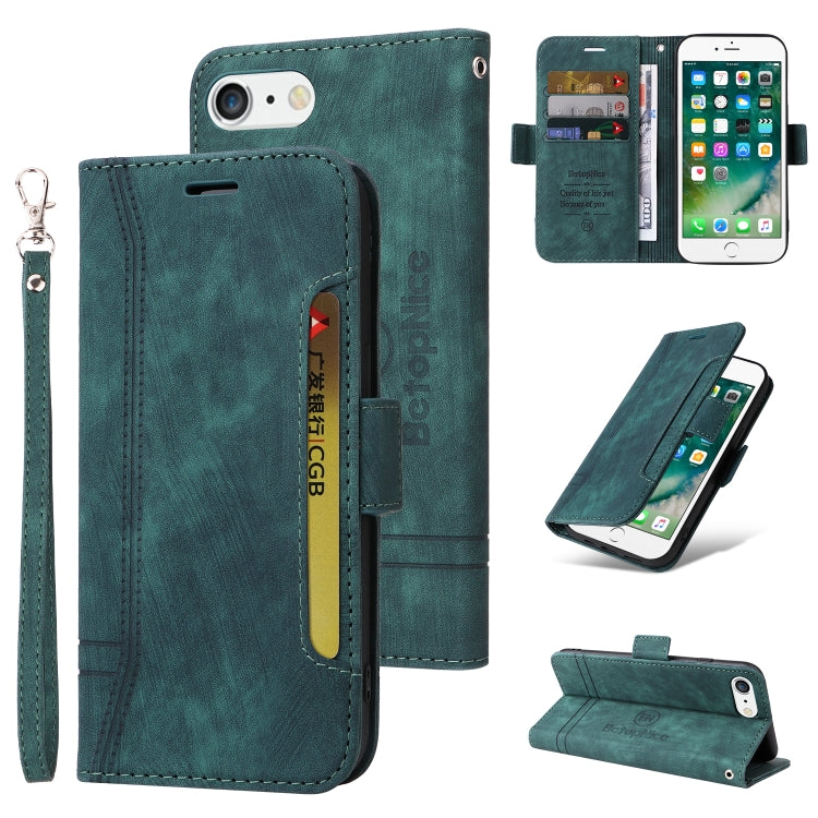 BETOPNICE Dual-side Buckle Leather Phone Case – Wear-resistant, Card Slot, Kickstand, For iPhone XS Max, For iPhone SE 2022 / SE 2020 / 7 / 8, For iPhone 7 Plus / 8 Plus For iPhone 7 Plus 8 Plus Green