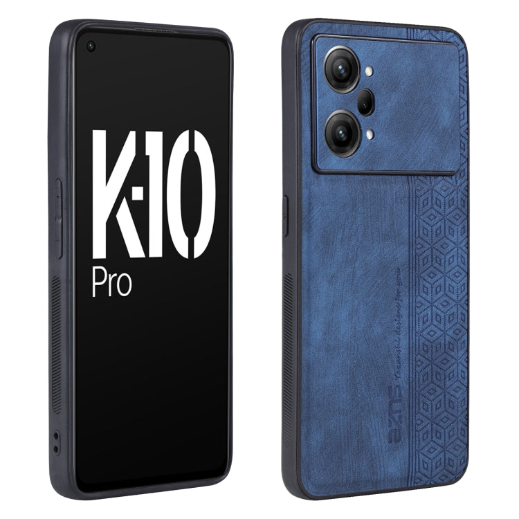 AZNS 3D Embossed Skin Feel Phone Case – Leather, TPU, For iPhone 12 Pro Max, For iPhone 12 Pro, For OPPO K10 Pro 5G, For vivo S15 For OPPO K10 Pro 5G Sapphire Blue