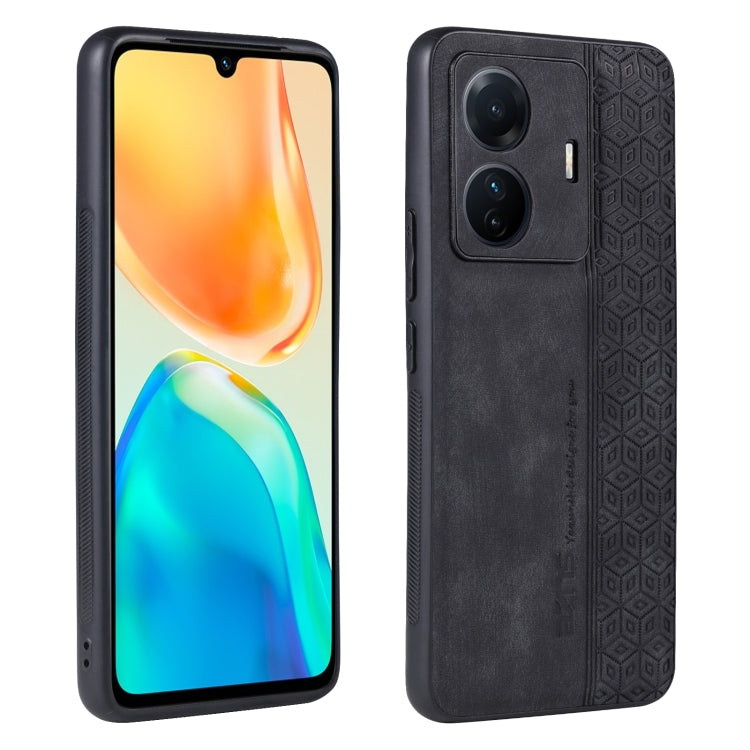 AZNS 3D Embossed Skin Feel Phone Case – Leather, TPU, For vivo S15 Pro, For vivo S15e / T1 Pro, For vivo X80, For Huawei Enjoy 50 Pro / nova Y90 For vivo S15e T1 Pro Black