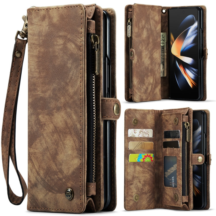 CaseMe 008 Detachable Multifunctional Leather Phone Case, For Samsung Galaxy Z Fold4 For Samsung Galaxy Z Fold4 Brown