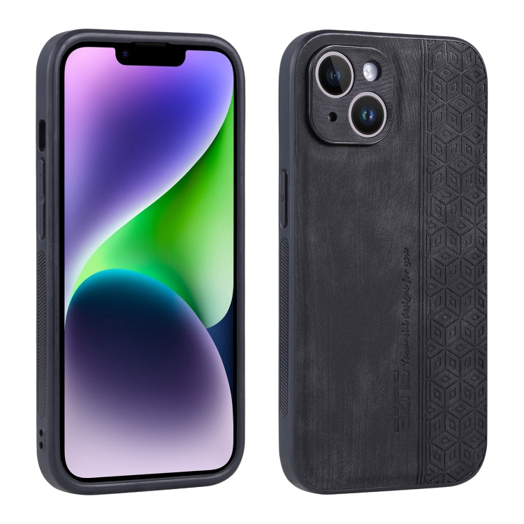 AZNS 3D Embossed Skin Feel Phone Case, For iPhone 14, For iPhone 14 Plus, For iPhone 13, For Samsung Galaxy A33 5G For iPhone 14 Black