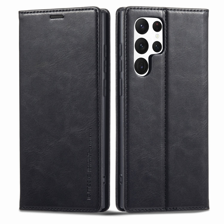 LC.IMEEKE RFID Anti-theft Leather Phone Case, For Samsung Galaxy S22 Ultra 5G For Samsung Galaxy S22 Ultra 5G Black