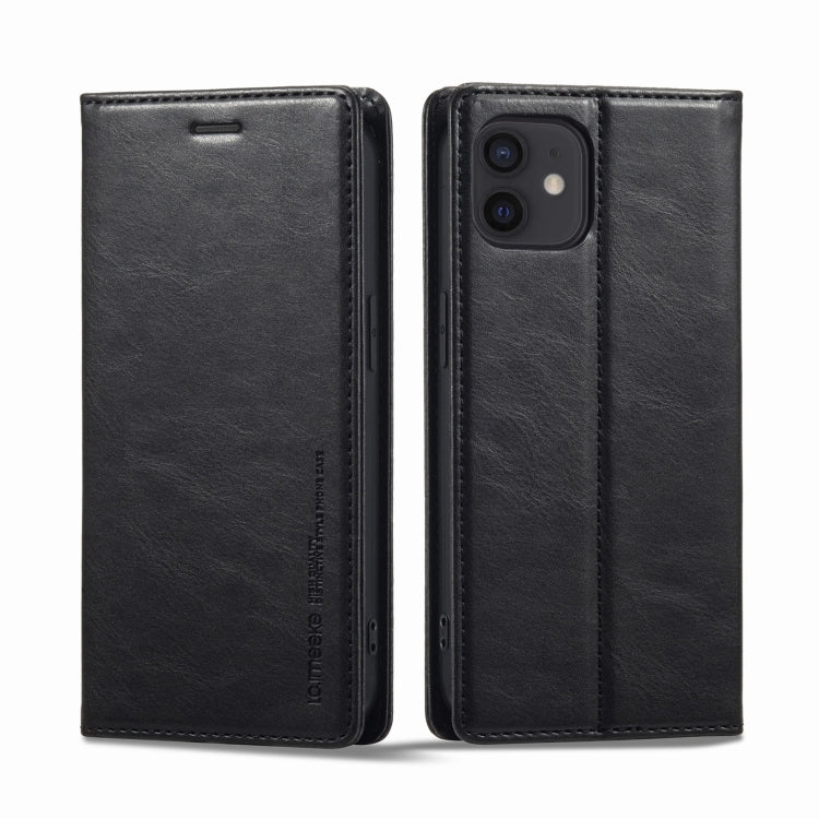 LC.IMEEKE RFID Anti-theft Leather Phone Case, For iPhone 12 mini, For iPhone 11, For iPhone 11 Pro, For iPhone 11 Pro Max For iPhone 12 mini Black