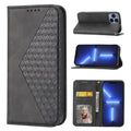 Cubic Grid Calf Texture Magnetic Closure Leather Phone Case, For iPhone 11 Pro, For iPhone 11 Pro Max, For iPhone X / XS, For iPhone XR For iPhone 11 Pro Black