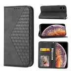 Cubic Grid Calf Texture Magnetic Closure Leather Phone Case, For iPhone XS Max, For iPhone SE 2022 / SE 2020 / 7 / 8, For iPhone 7 Plus / 8 Plus For iPhone XS Max Black