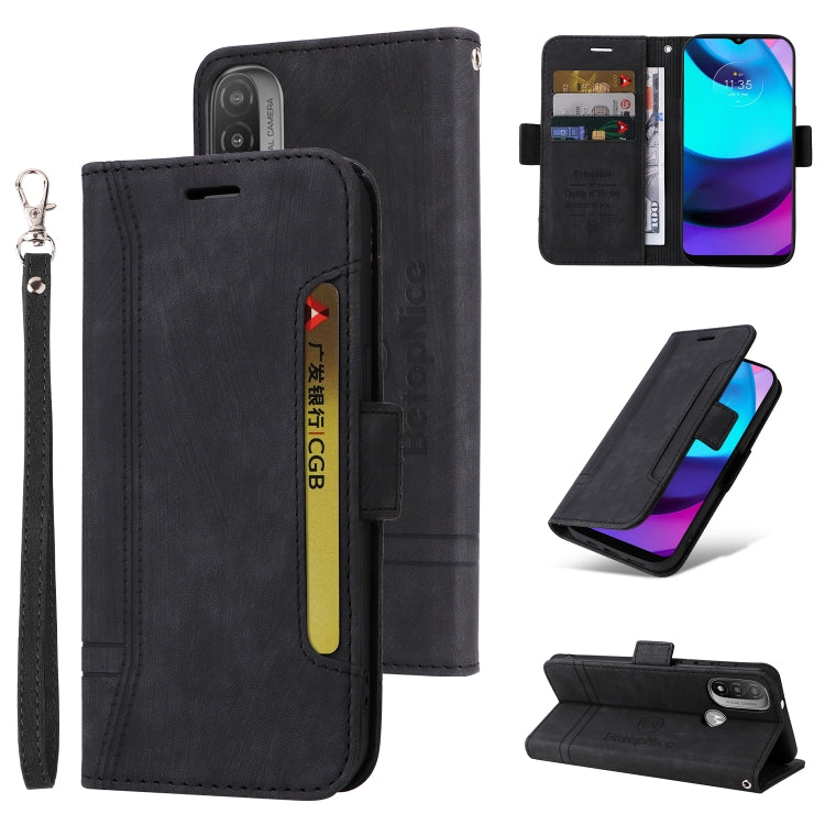 BETOPNICE Dual-side Buckle Leather Phone Case – Wear-resistant, Card Slot, Kickstand, For Honor X9 4G / 5G / Honor X30, For Motorola Moto E20 / E30 / E40, For Xiaomi Redmi Note 11E 5G, For Xiaomi 11T / 11T Pro For Motorola Moto E20 E30 E40 Black