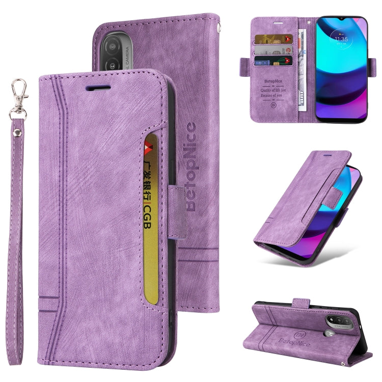 BETOPNICE Dual-side Buckle Leather Phone Case – Wear-resistant, Card Slot, Kickstand, For Honor X9 4G / 5G / Honor X30, For Motorola Moto E20 / E30 / E40, For Xiaomi Redmi Note 11E 5G, For Xiaomi 11T / 11T Pro For Motorola Moto E20 E30 E40 Purple