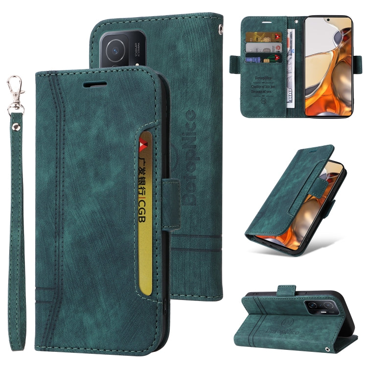 BETOPNICE Dual-side Buckle Leather Phone Case – Wear-resistant, Card Slot, Kickstand, For Honor X9 4G / 5G / Honor X30, For Motorola Moto E20 / E30 / E40, For Xiaomi Redmi Note 11E 5G, For Xiaomi 11T / 11T Pro For Xiaomi 11T 11T Pro Green