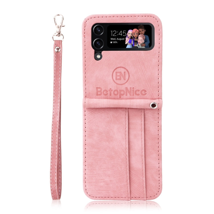 BETOPNICE Dual-side Buckle Leather Phone Case, For Samsung Galaxy Z Flip4, For Samsung Galaxy Z Fold4, For Samsung Galaxy Z Fold3, For OPPO Reno8 Pro 5G Global / Reno8 Pro+ For Samsung Galaxy Z Flip4 Pink