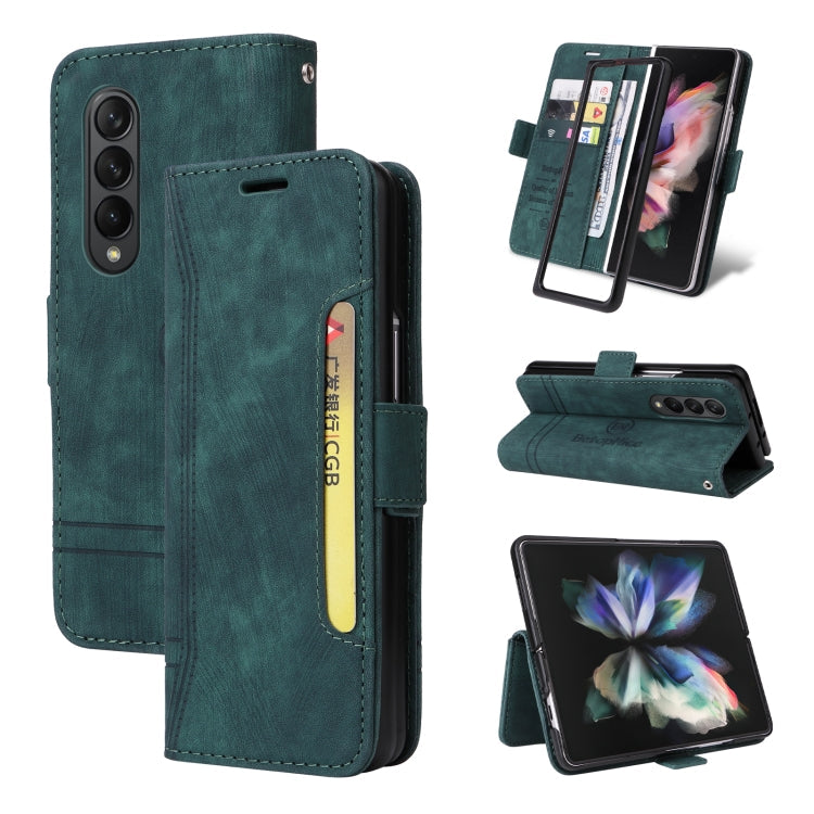 BETOPNICE Dual-side Buckle Leather Phone Case – Wear-resistant, Card Slot, Kickstand, For Samsung Galaxy Z Flip4, For Samsung Galaxy Z Fold4, For Samsung Galaxy Z Fold3, For OPPO Reno8 Pro 5G Global / Reno8 Pro+ For Samsung Galaxy Z Fold3 Green