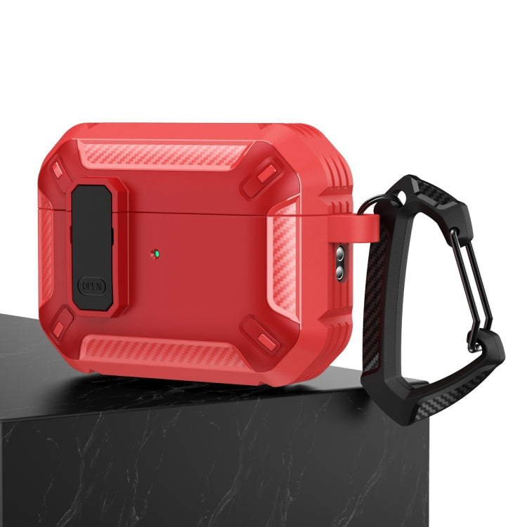 Shield Shockproof Earphone Protective Case with Hook, For AirPods Pro 2 For AirPods Pro 2 Red