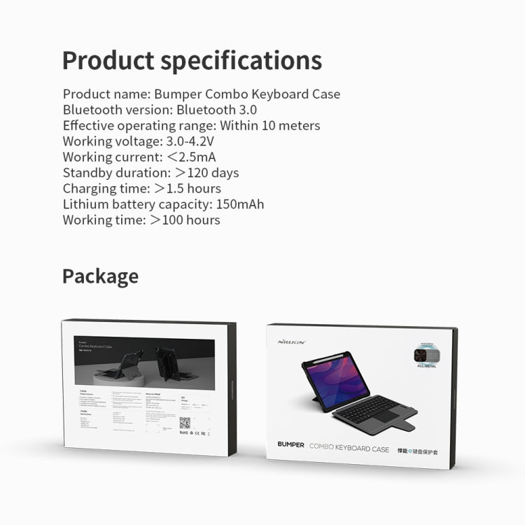 Nillkin Bumper Combo Keyboard Case – Bluetooth, For Samsung Galaxy Tab S8/S8 5G
