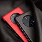 QIALINO Genuine Leather Side Window View Smart Phone Case – Leather, For Huawei Mate 50 Pro, For Huawei Mate 50, For Huawei P30, For Huawei P50, For Huawei P50 Pro