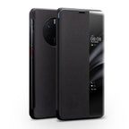 QIALINO Genuine Leather Side Window View Smart Phone Case – Leather, For Huawei Mate 50 Pro, For Huawei Mate 50, For Huawei P30, For Huawei P50, For Huawei P50 Pro